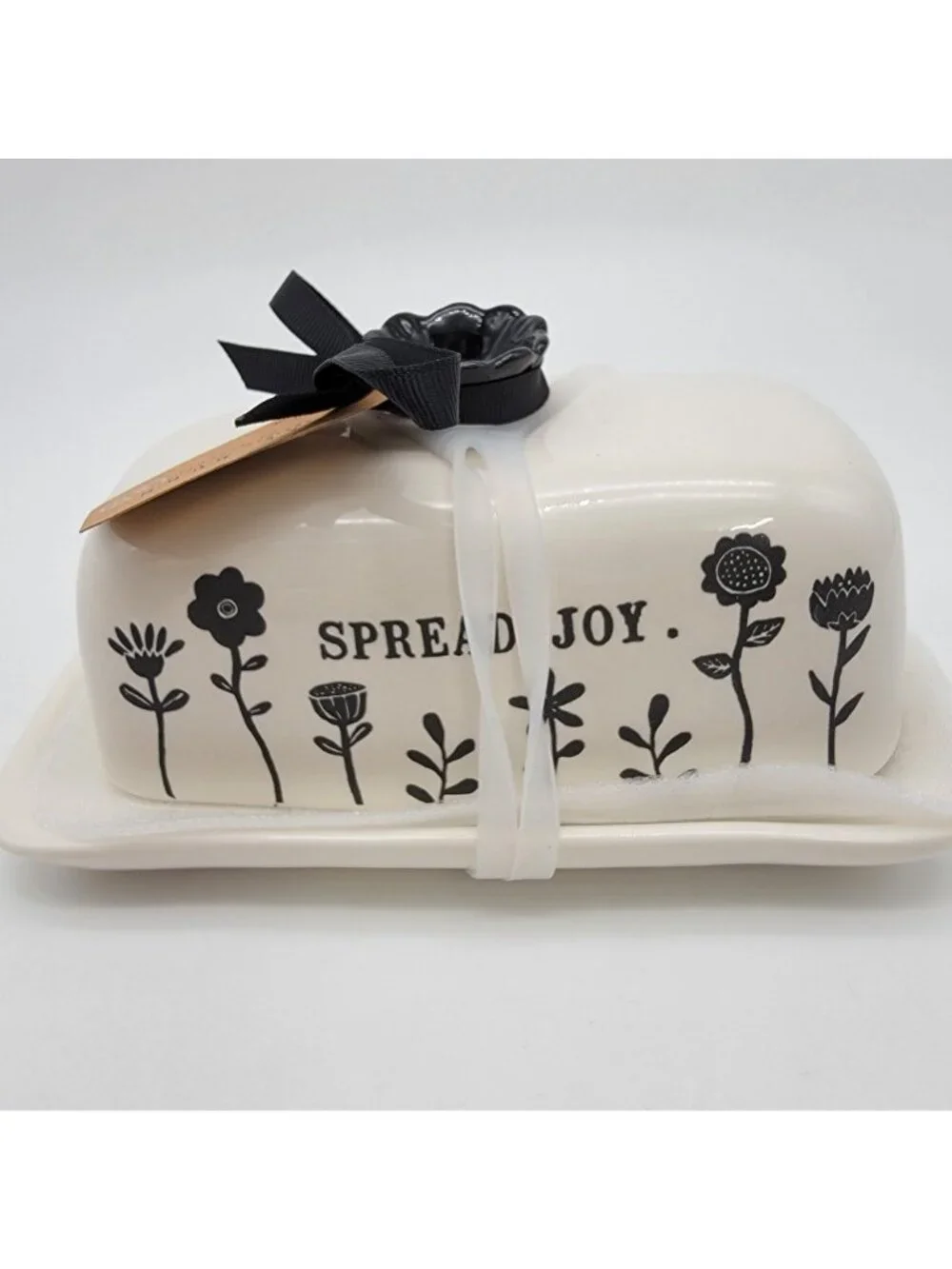Rae Dunn Covered Butter Dish SPREAD JOY Artisan Collection  - NEW